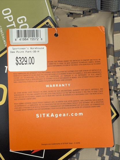 Sitka Gear Men’s Dew Point Pant - Optifade Open Country- Medium- New Tags $329