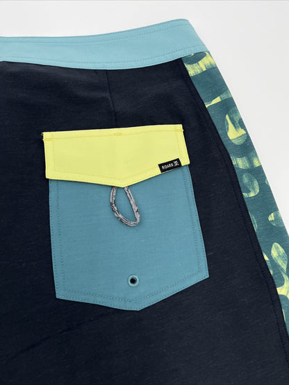 $69 Roark Men’s Passage Panel Batik 17” Boardshorts-D.Navy Black -Size: 33W-New