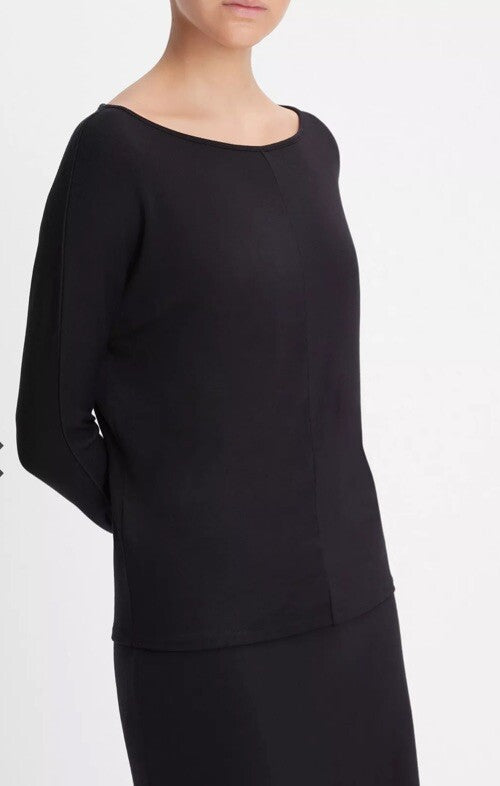 Vince Draped Wide Neck Top- Black- XSmall- NWT- Retail $165