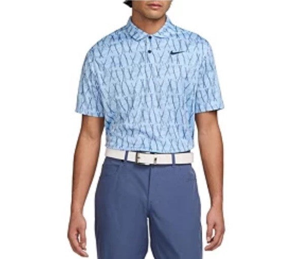 $70 Nike Men’s Dri-FIT Victory Collared Polo FQ1134-422-Blue Print-Small-New Tag