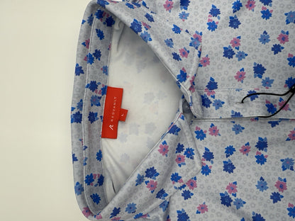 $105 Redvanly Men’s Leone Golf Polo Shirt - Blue Lavender- Large- New Tag