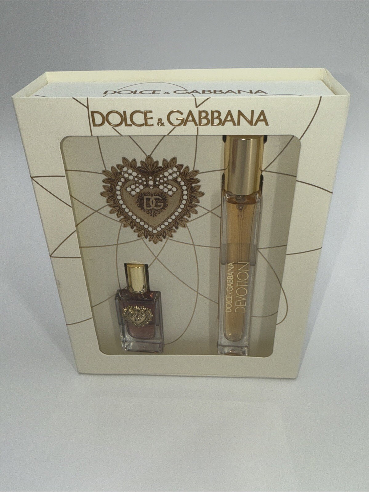 New 2PC Dolce & Gabbana Devotion Eau de Parfum Mini Set (0.33 oz+ 0.17 oz)