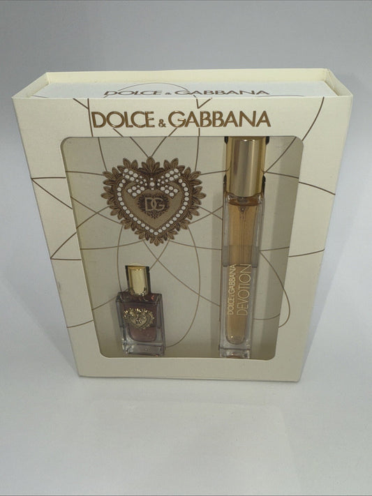 New 2PC Dolce & Gabbana Devotion Eau de Parfum Mini Set (0.33 oz+ 0.17 oz)