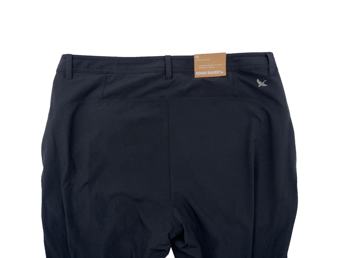 $90 Eddie Bauer Women's 2.0 Polar Fleece Lined Pants - Black - Size 14 - New