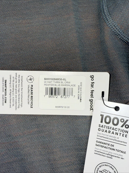 $130 Smartwool Women’s Intraknit Activ Merino Base Layer Top-pewter Blue-XLarge