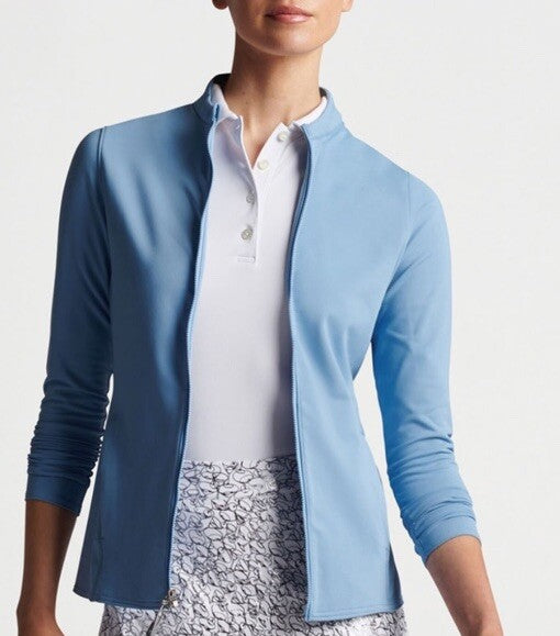 $195 Peter Millar Women’s Katy Full Zip Layer Jacket - Channel Blue- Medium-New
