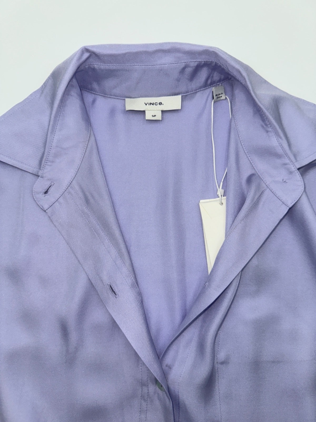$295 Vince Women's Button Down Shirt - VX0431248-Purple- Small - New With Tags