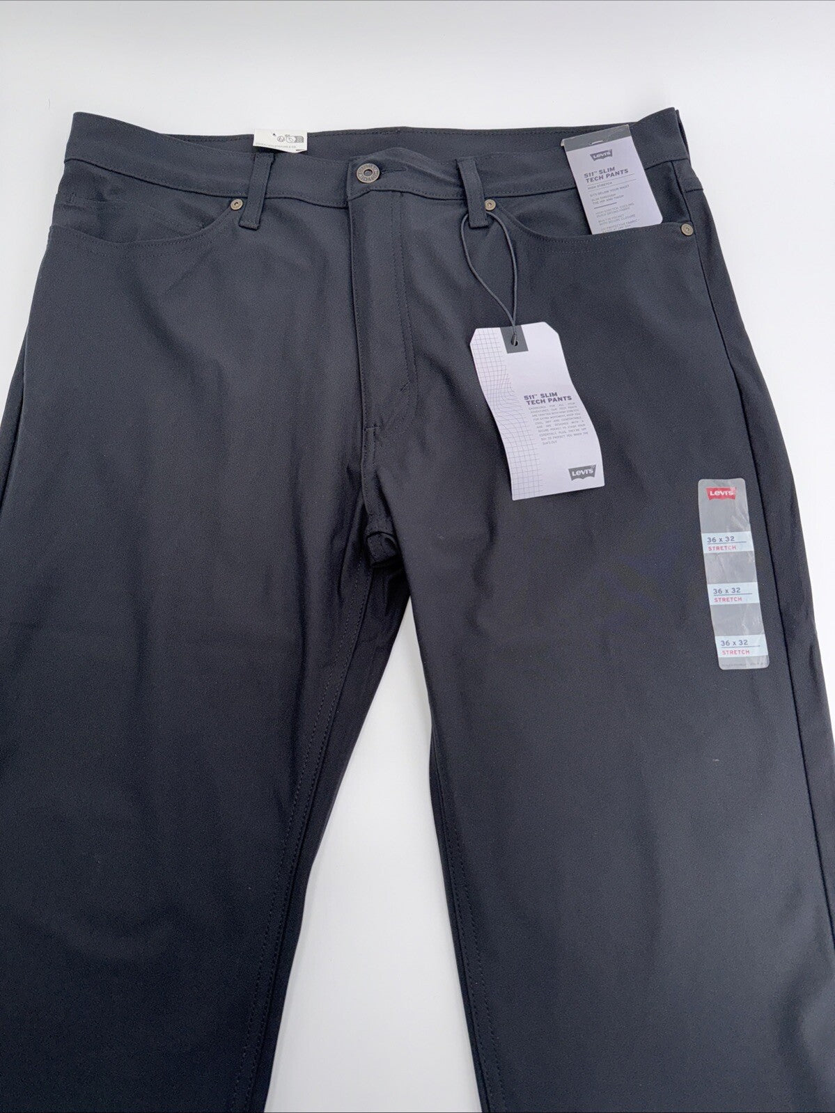 $70 Levi's Men's 511 Slim Tech Pants Stretch A92130010- Black- 36W 32L - New Tag