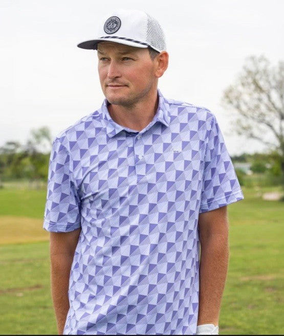 $75 GOOD GOOD Men’s Dynamic Golf Shirt Polo  Stretch Performance-Purple-Small