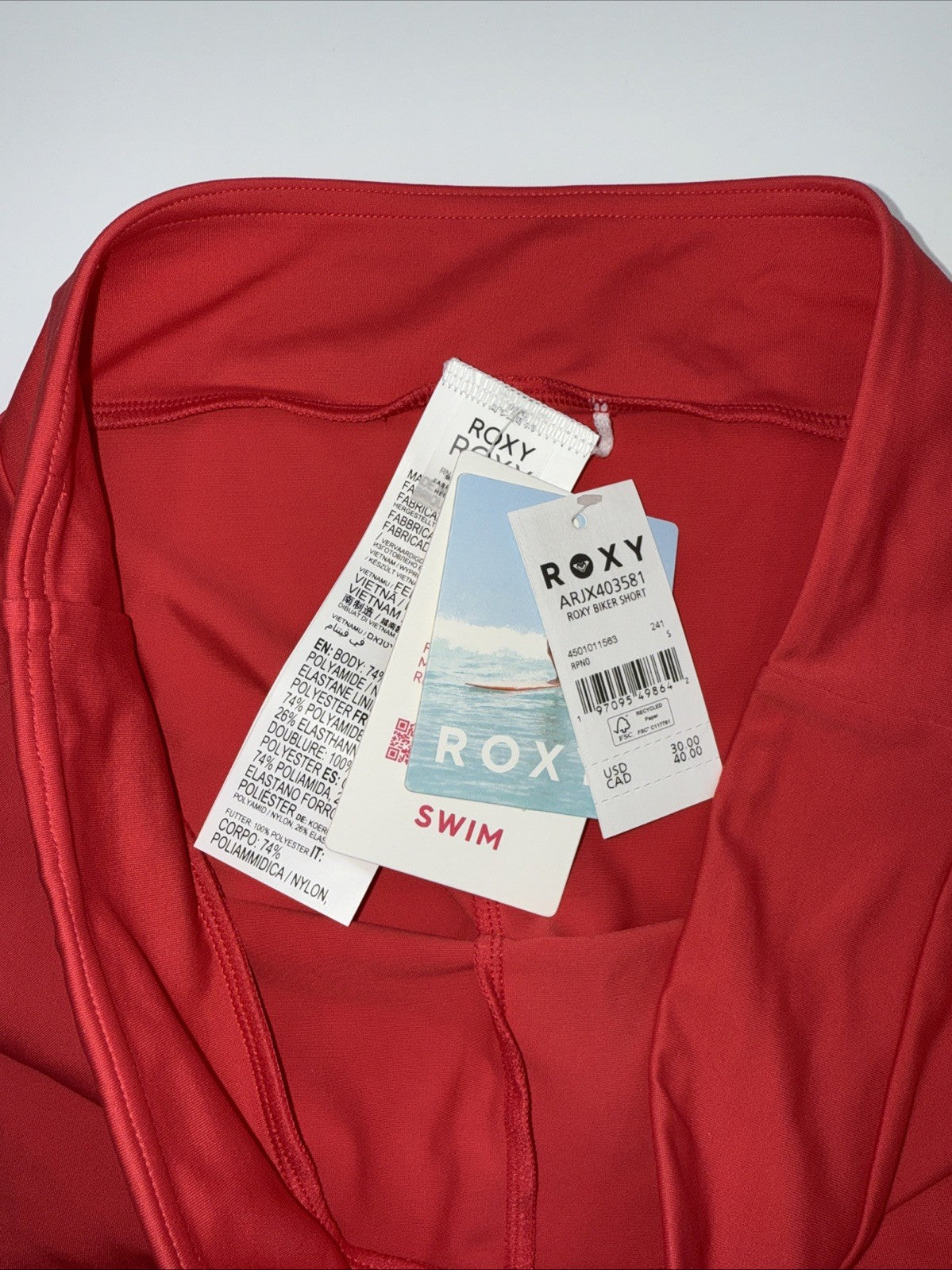 $30 Roxy Women’s Scarlett Swim Biker Shorts - Scarlett - Small - New With Tag
