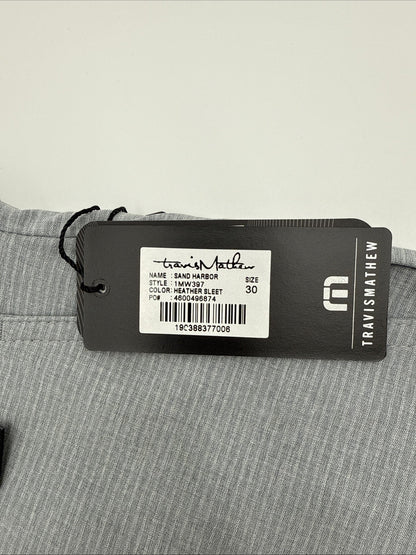 $94 Travis Mathew Men’s Sand Harbor Golf Shorts- Heather Sleet Grey- 30W-New Tag