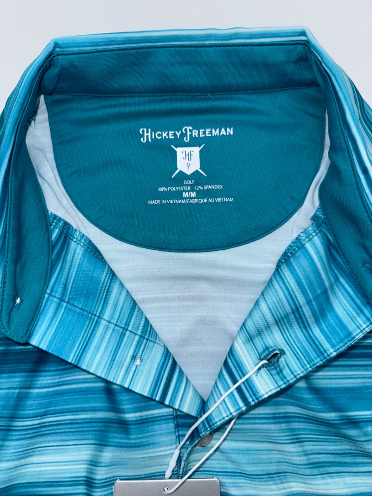 $94 Hickey Freeman Men's Golf Polo Short Sleeve Shirt - Aqua - Medium - New