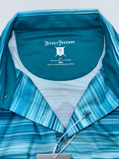 $94 Hickey Freeman Men's Golf Polo Short Sleeve Shirt - Aqua - Medium - New