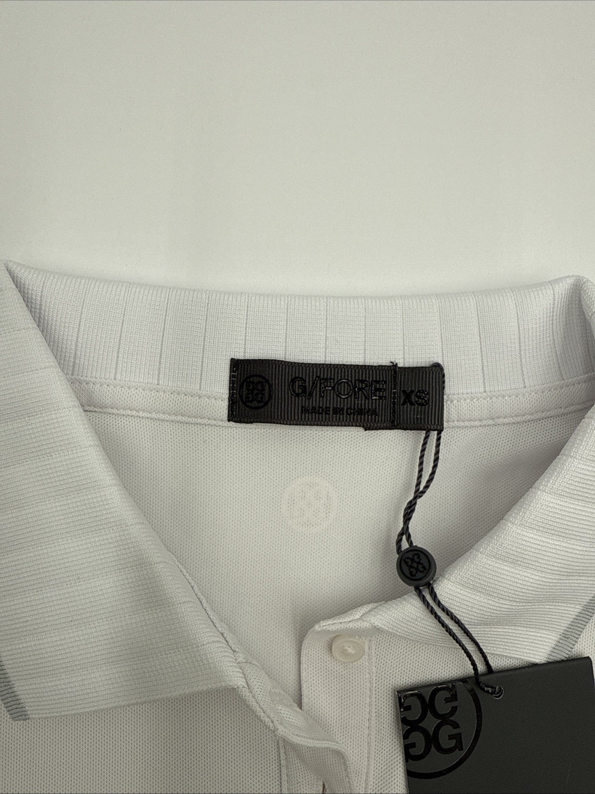 $110 G/Fore Women's Pleated Collar Pique Sleeveless Polo Shirt -Snow -XSmall-NEW