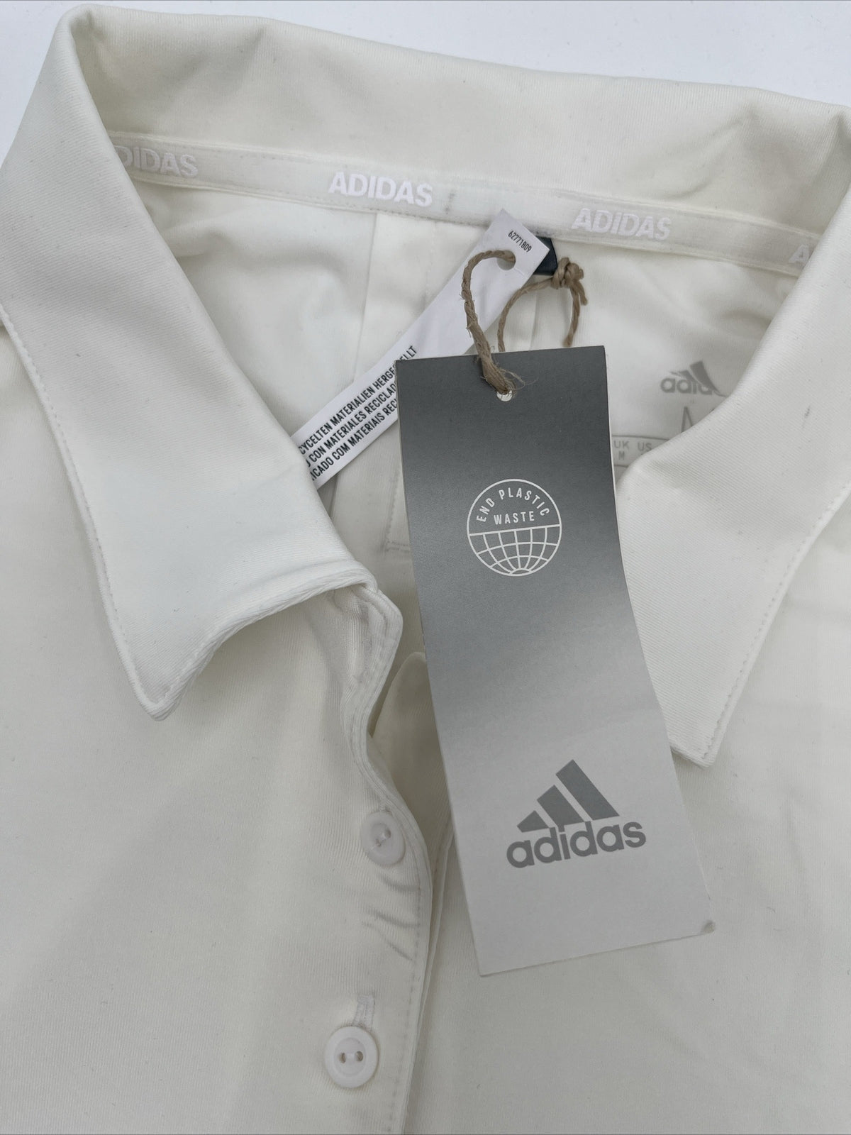 $60 Adidas Women’s Ultimate 365 Solid Golf Polo Shirt- White - Medium-New Tags