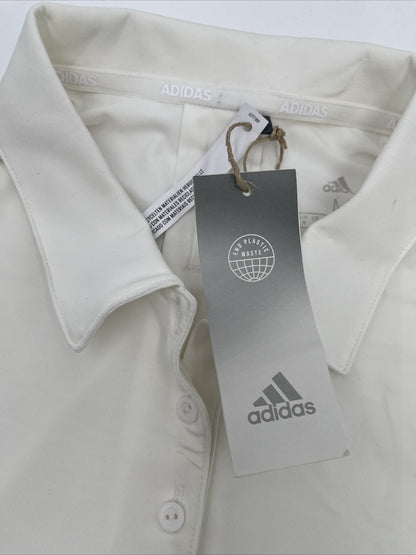 $60 Adidas Women’s Ultimate 365 Solid Golf Polo Shirt- White - Medium-New Tags