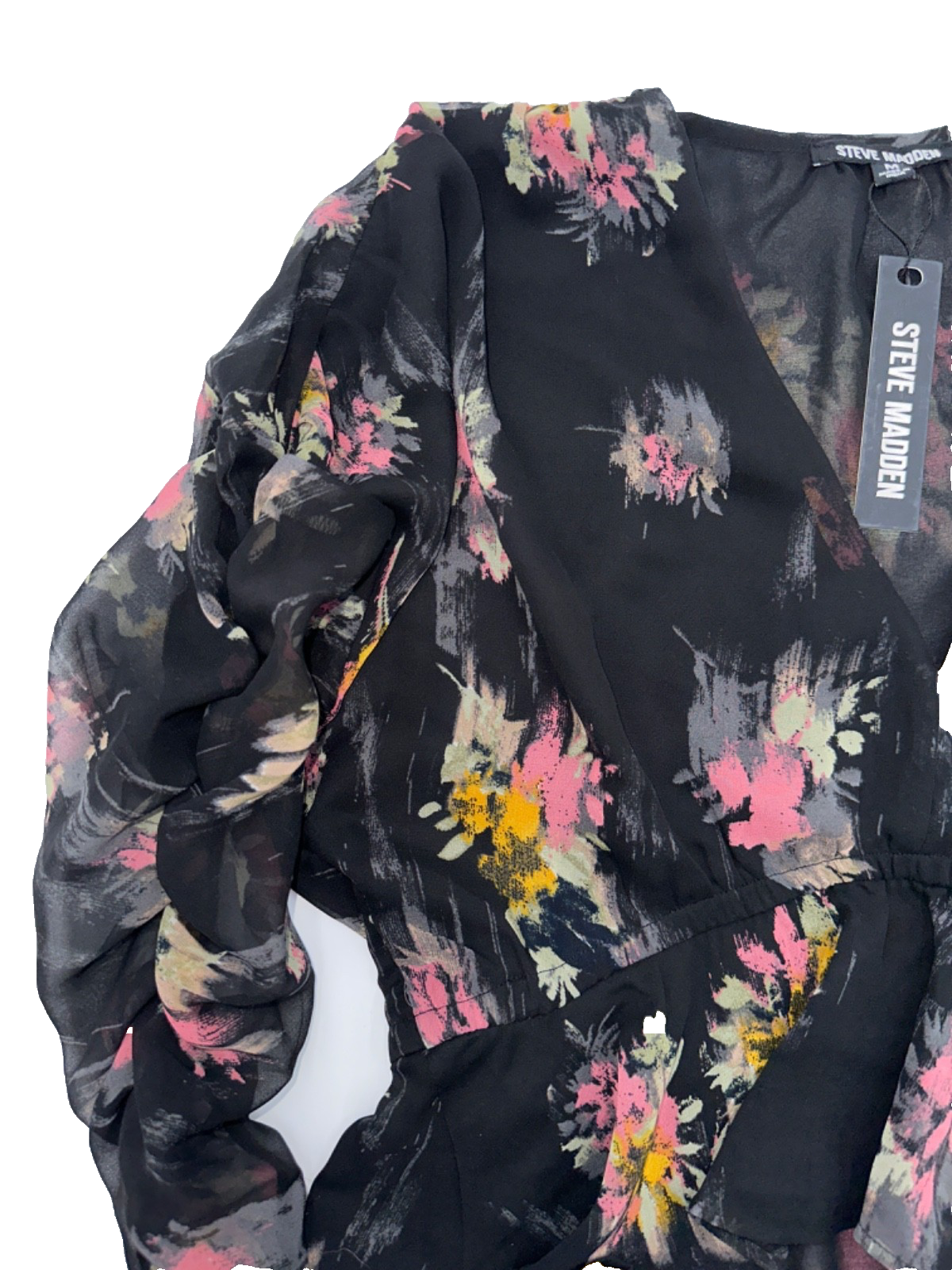 $69 Steve Madden Women's Chiffon Top - Black - Medium - New With Tags