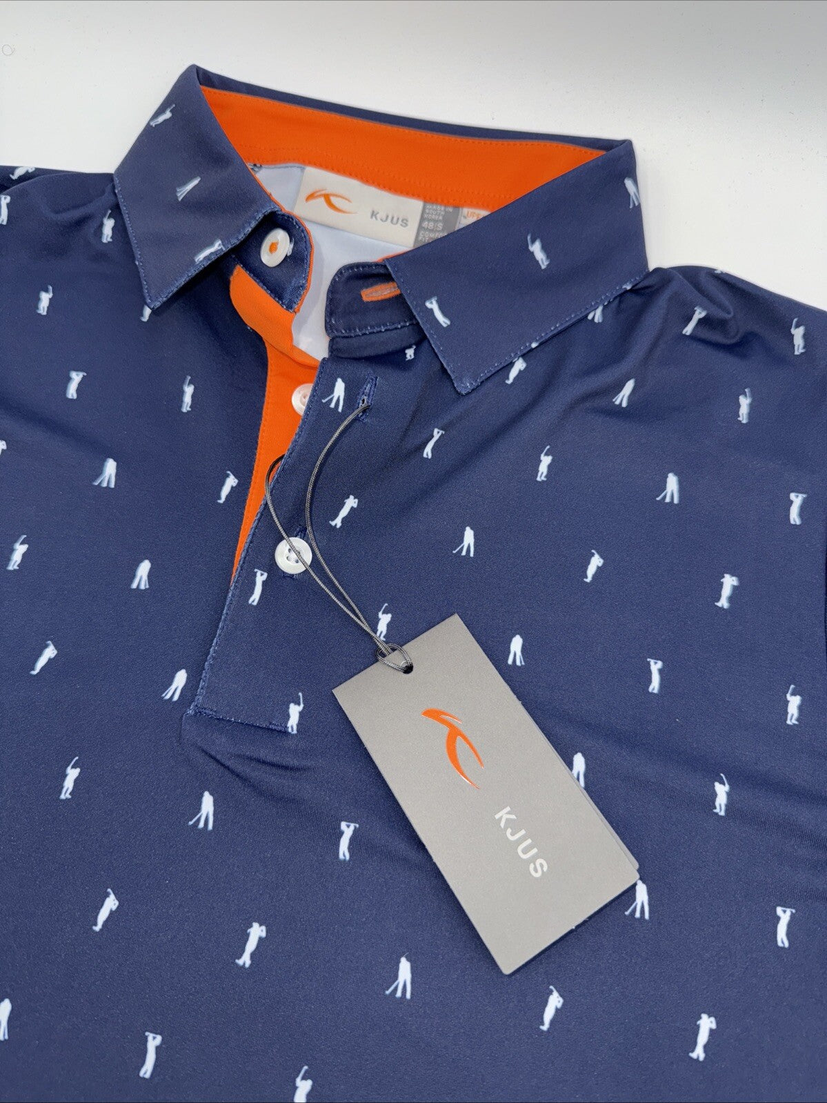 $104 KJUS Men’s Men Golfer Golf Polo Shirt MG60-L11-Atlanta Blue-Small- New Tag