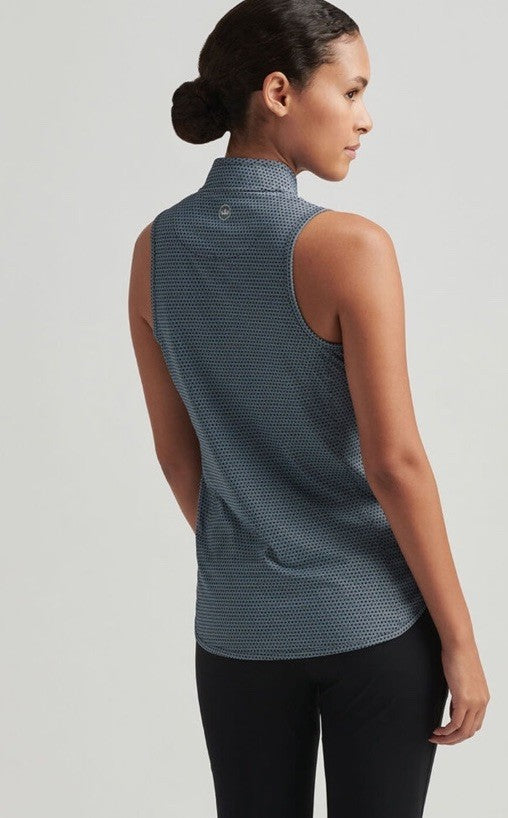 $95 PETER MILLAR Women’s Shirley Sleeveless Zip Polo-Graphite -SIZE: Small-New
