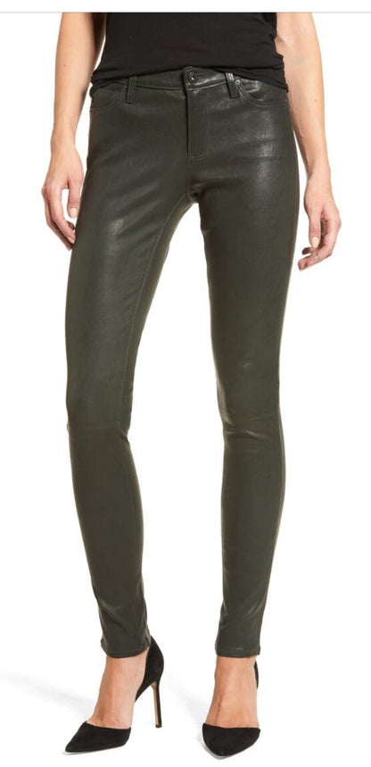 $975 Adriano Goldschmied AG Women’s The Legging Super Skinny Pants-Olive-27W-NEW