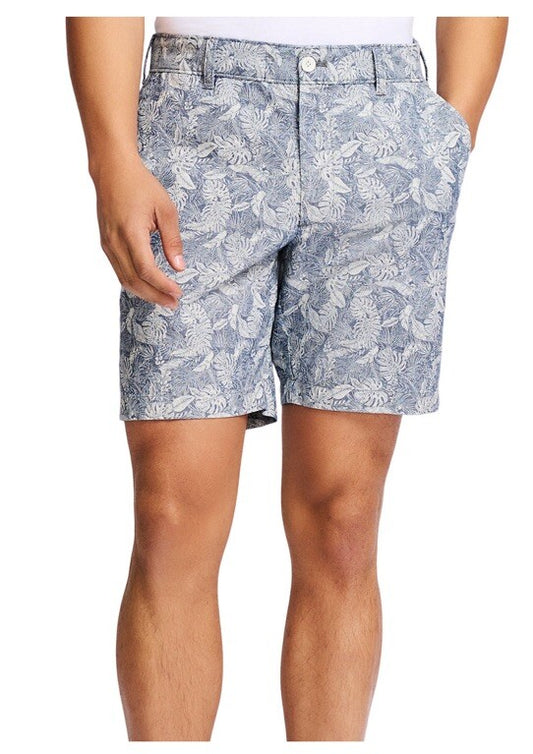 $50 Izod Men’s Classic Fit Printed 8” Shorts - Colony Blue - 32W - New Tags