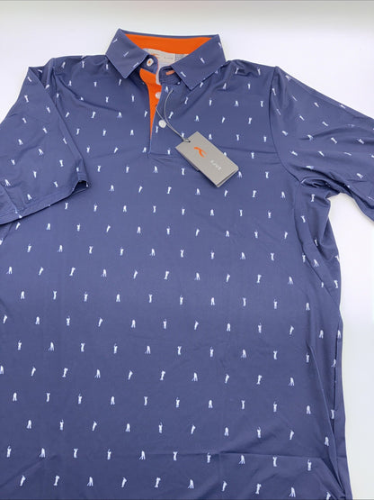 $104 KJUS Men’s Men Golfer Golf Polo Shirt MG60-L11-Atlanta Blue-Small- New Tag