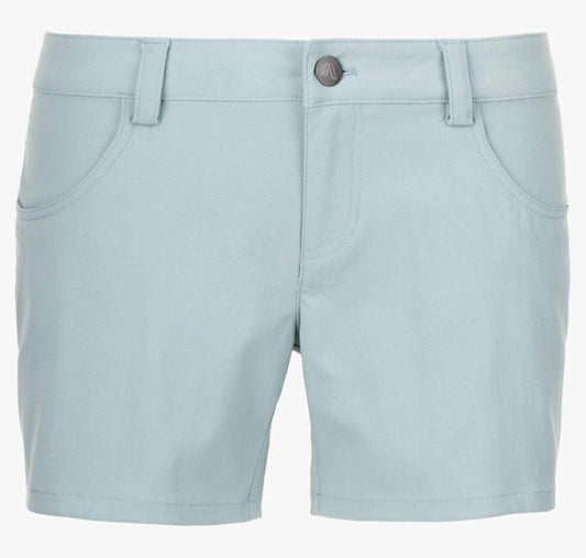 $75 Flylow Women's Life Shorts - 0077- Blue Steel- Size: 8 (34W) - New Tags