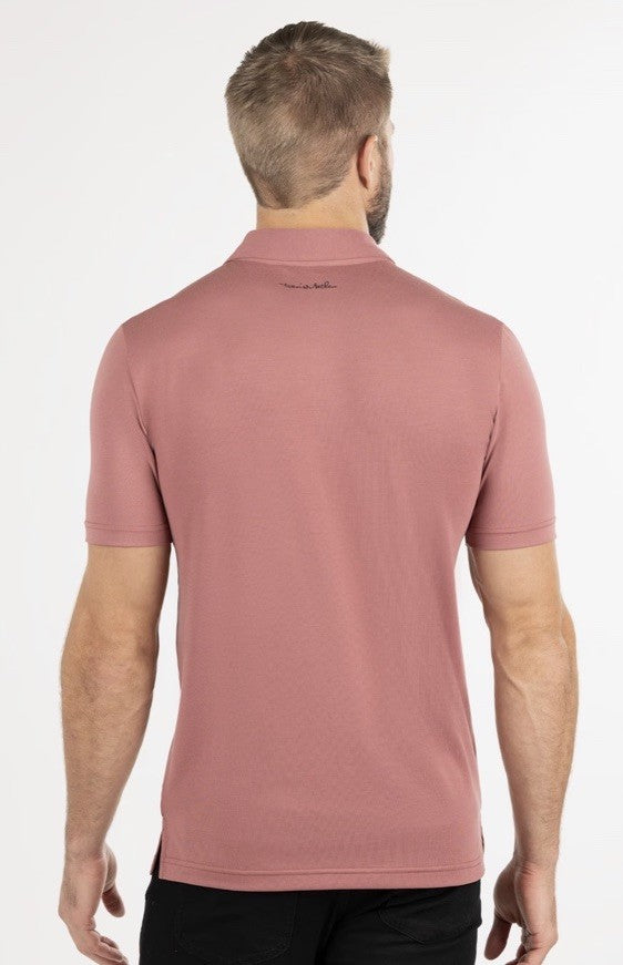 $98 Travis Mathew Men’s Red River Golf Polo Shirt- Roan Rouge-Small - New Tags