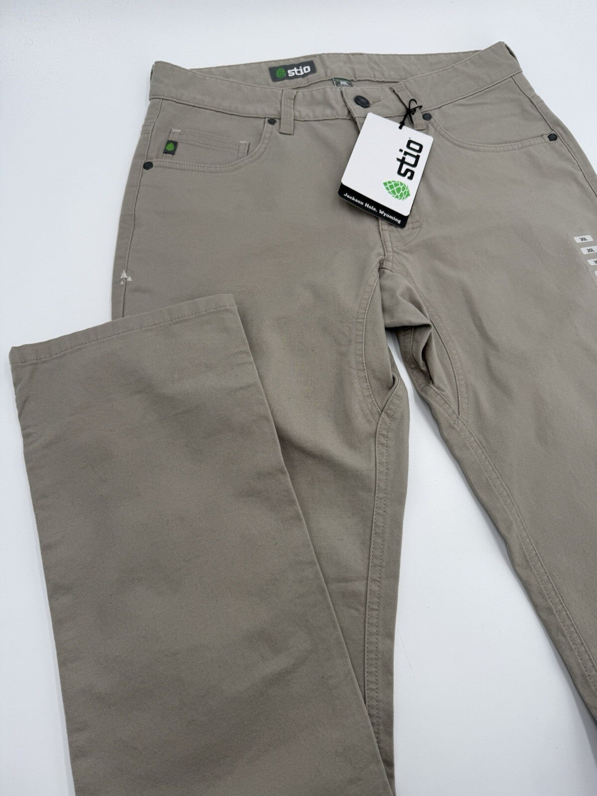 $100 Stio Men’s Organic Rivet Canvas Utility Pants- Talus- Size: 30 Long -New
