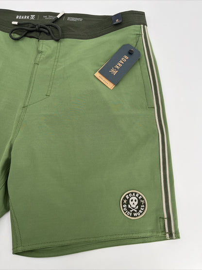 $69 Roark Men’s Chiller 17” Mixtape Boardshorts Trunks-Jungle Green-30W- New Tag