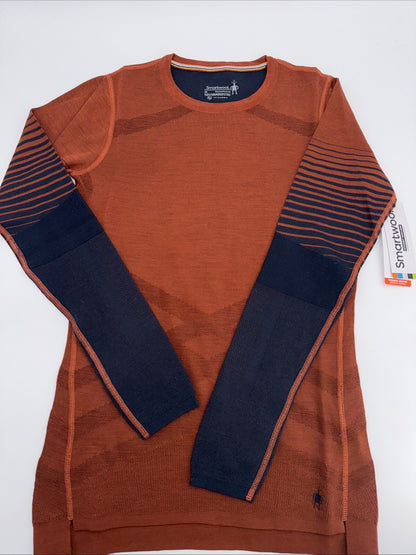 $130 Smartwool Women’s Intraknit Merino Base Layer Crew-Pecan Tan-Medium-New Tag
