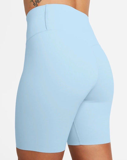 $60 Nike Women’s Zenvy Gentle-Support High-Waisted 8" Biker Shorts-Blue-Medium