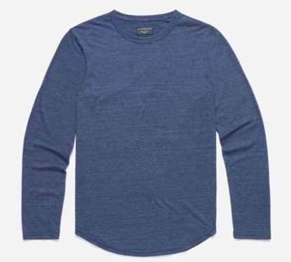 $75 Good Life Men’s Tri Blend Long Sleeve Crew Shirt- Navy - Small - New