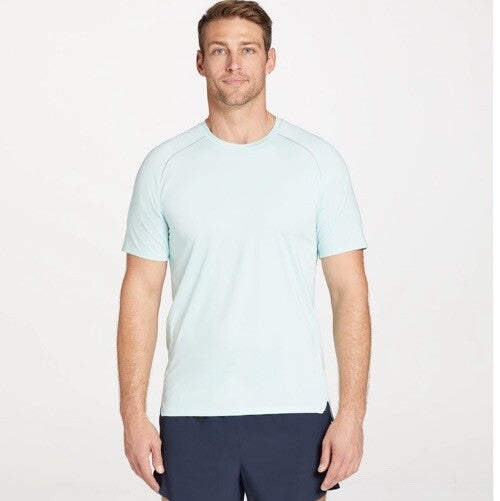 VRST Mens Accelerate Run Tee Shirt - Shoreside Blue- Small-New- MSRP $45