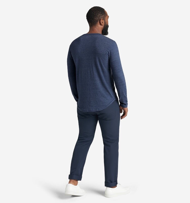 $75 Good Life Men’s Tri Blend Long Sleeve Crew Shirt- Navy - Small - New
