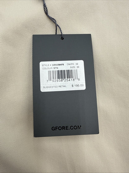 $195 G/FORE Men’s Club Stretch Tech Twill Golf Pants Tailored Fit -Stone-30W 32W