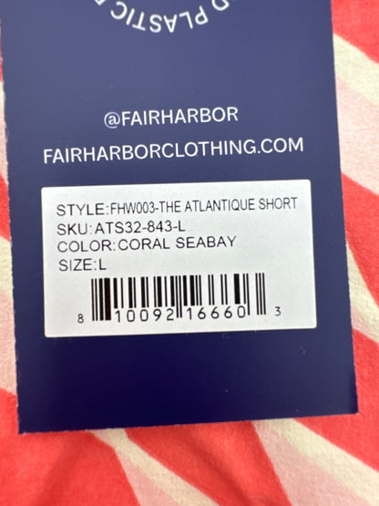 $62 Fair Harbor Women's Atlantique Short 2.5” - Coral Seabay - Large - New