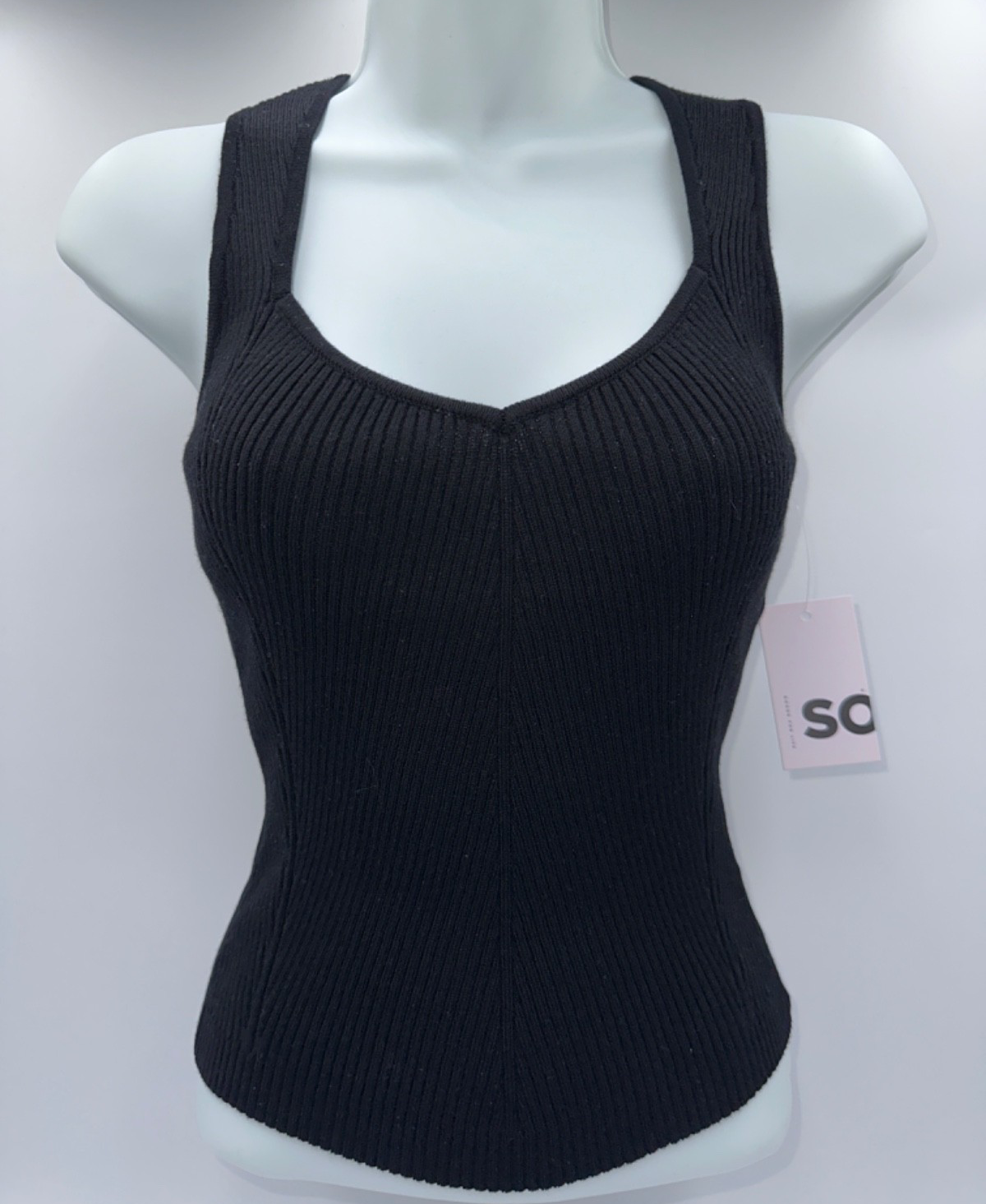 SO Women’s Sleeveless Sweater Tank Top - Black - Small - New With Tag