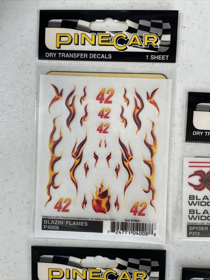 Lot Of 4 PineCar Drag Racer Dry Transfer Decals - P4008,P4030,P312,P4013