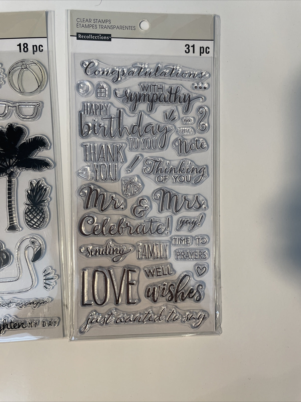 Lot Of 3 Recollections Poly Clear Photopolymer Stamps - Combo Lot