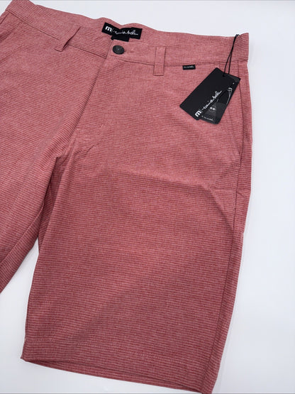 $94 Travis Mathew Men’s Sand Harbor Golf Shorts-Heather Garnet Rose- 34W-New Tag