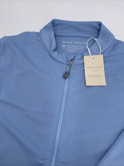 $195 Peter Millar Women’s Katy Full Zip Layer Jacket - Channel Blue- Medium-New