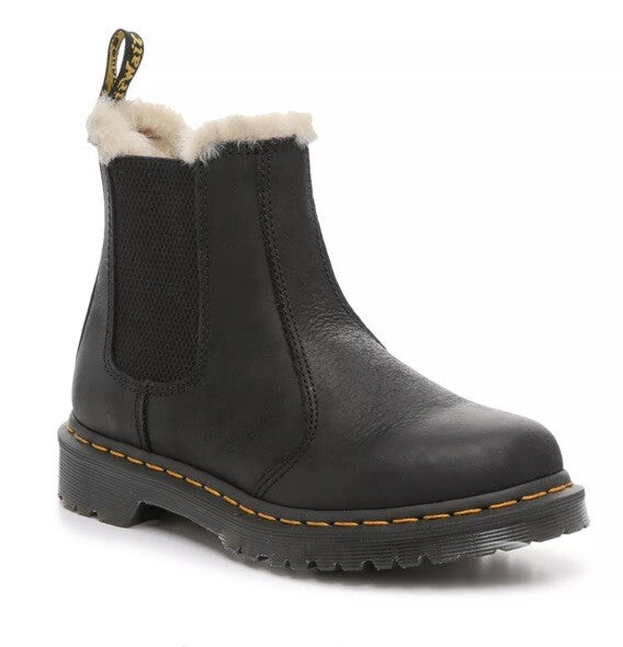 $180 Dr Martens Women’s 2976 Black Faux Fur Lined Chelsea Boots-Size: 10M-NEW