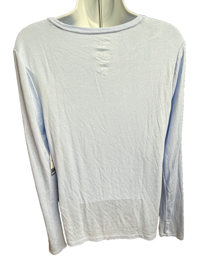 Nine West Women’s-Soft Spun Crewneck Longsleeve Tee-River Blue-Medium-New Tag