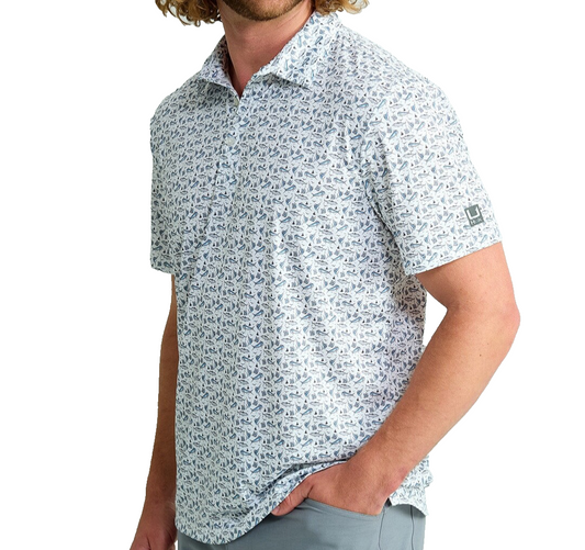 $55 Huk Men’s Pursuit Performance Polo Shirt - Grey - Small - New With Tags