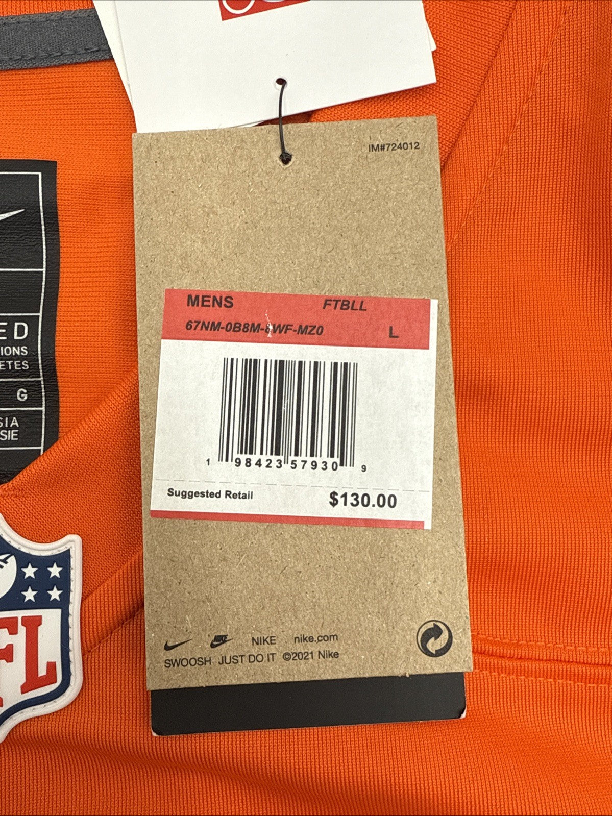 Nike Bo Nix #10 1977 Denver Broncos Jersey Licensed NFL Jersey-Orange-Large -New