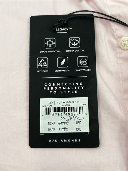 NEW 7 Diamonds Men’s Venetia Long Sleeve Button Shirt-Pale Pink-Small- $128