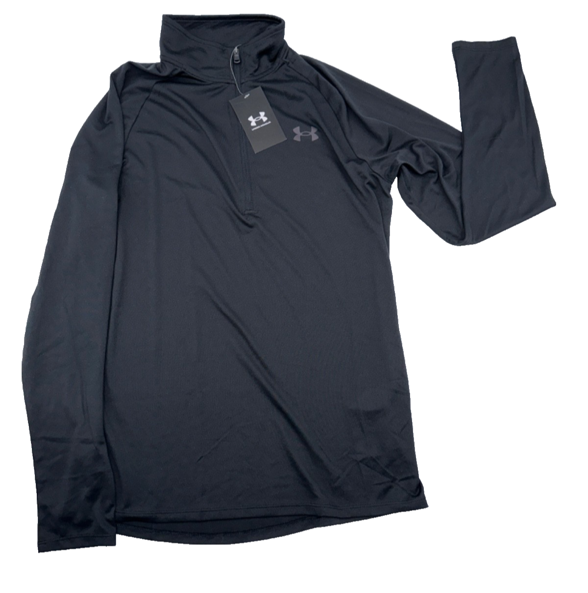 $45 Under Armour Men's UA Tech 2.0 1/2 Zip Tech Long Sleeve Shirt-Black-Small