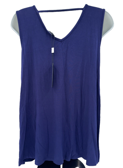 $68 Cable & Gauge Women's Sleeveless Blouse - Navy - Medium - New With Tag