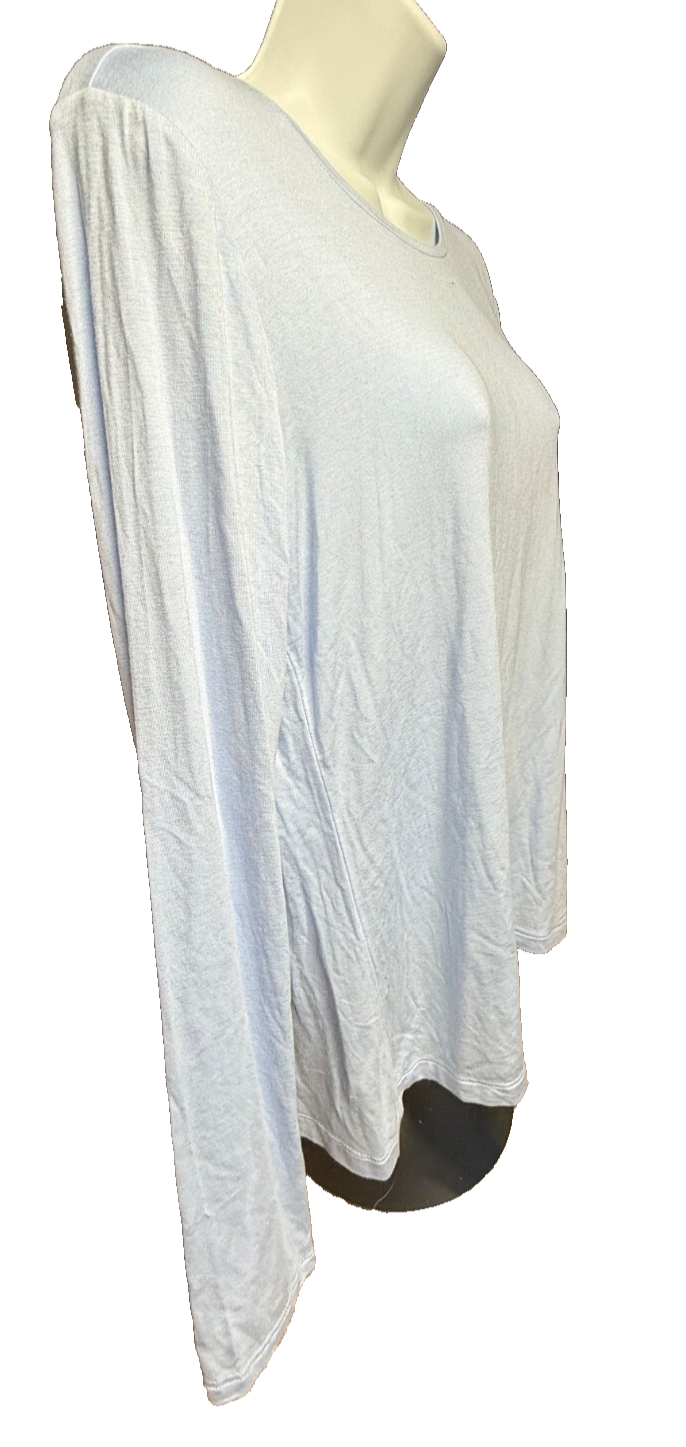 Nine West Women’s-Soft Spun Crewneck Longsleeve Tee-River Blue-Medium-New Tag